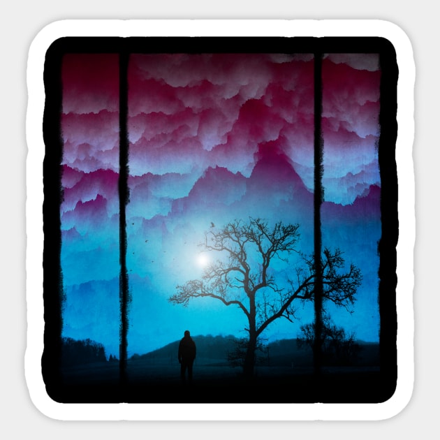 Fierce Sky - Surreal Night Scene Sticker by DyrkWyst